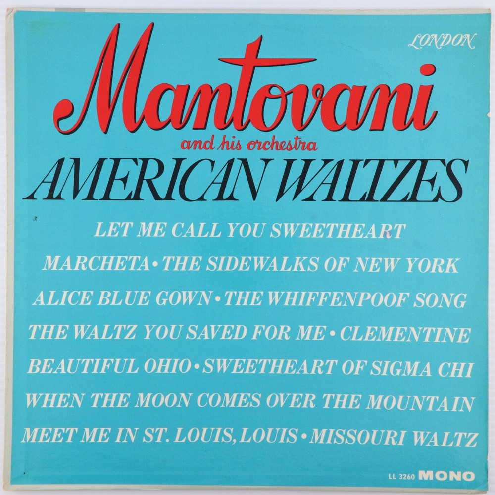 Mantovani & His Orchestra, American Waltzes 1962 Vinyl LP Record London LL.3260